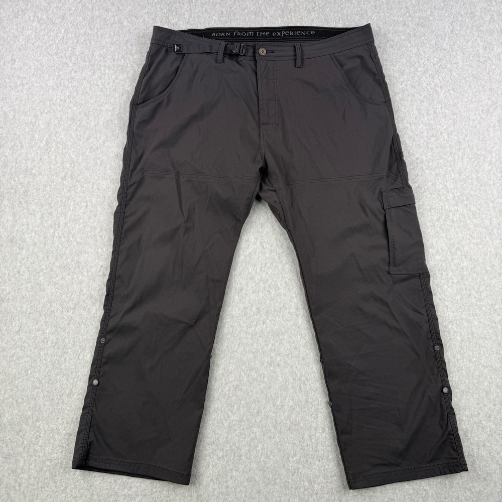 Prana‎ Pants Mens 42x28 Gray Zion Belted Cargo Hiking Outdoor Stretch Gorpcore